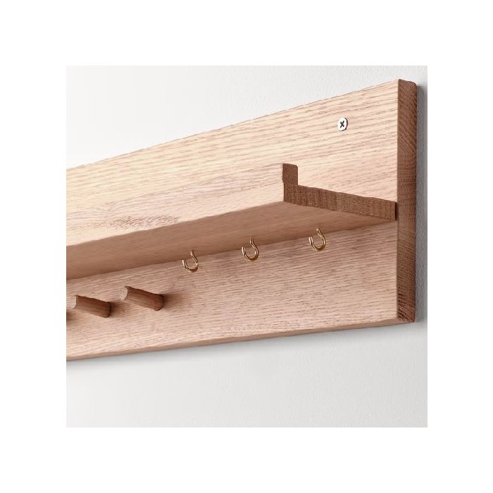 living/shelving-systems/ikea-hastviskare-wall-storage-with-hooks-oak-42x15x11cm