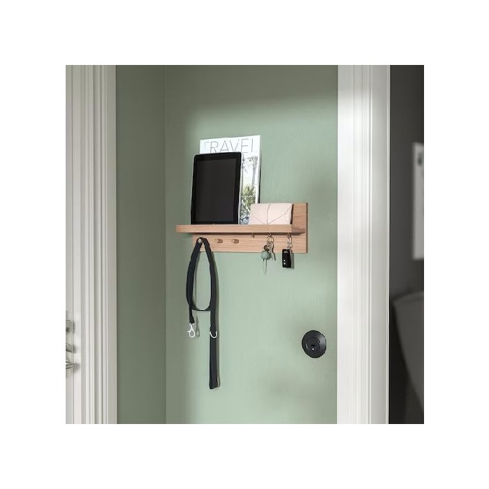 living/shelving-systems/ikea-hastviskare-wall-storage-with-hooks-oak-42x15x11cm