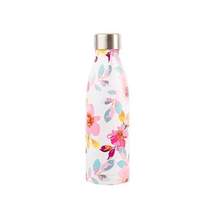 kitchenware/picnicware/73877-navigate-gardenia-floral-ss-bottle-white-500ml