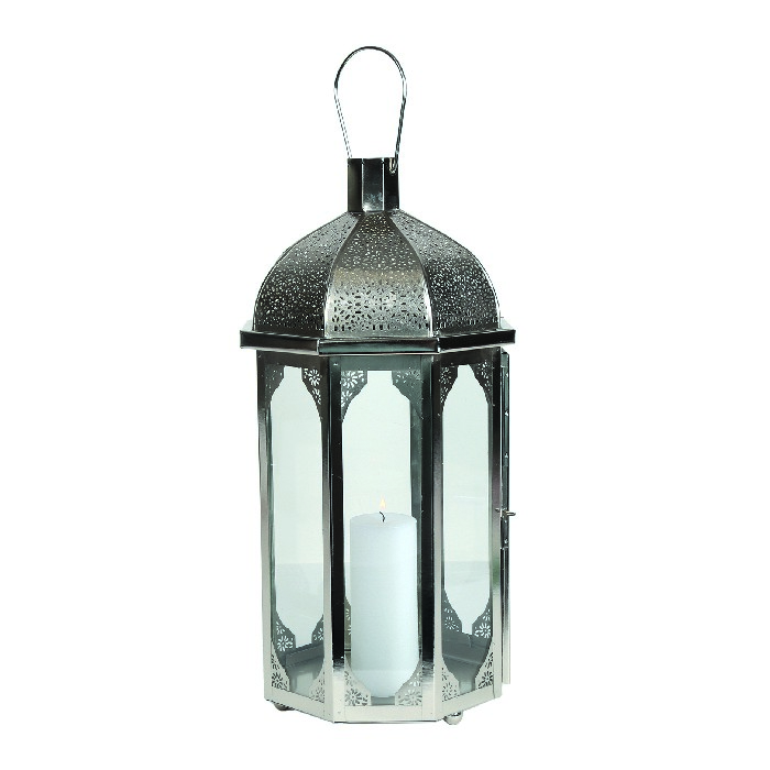 home-decor/candle-holders-lanterns/moroccan-style-octagon-lantern-in-nickel-565cm