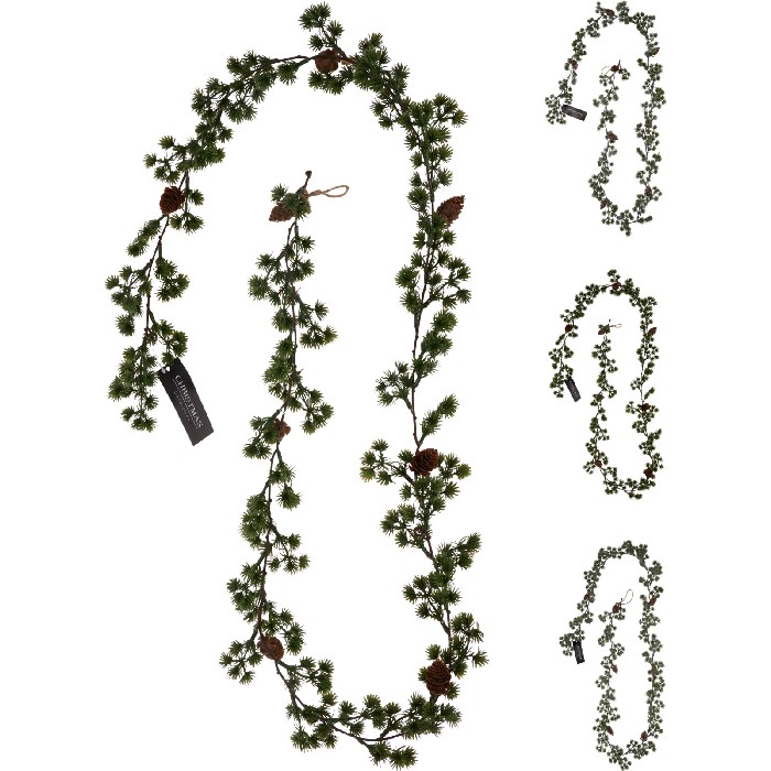 christmas/tinsel-garlands/christmas-pine-garland-–-180cm-3-assorted-designs