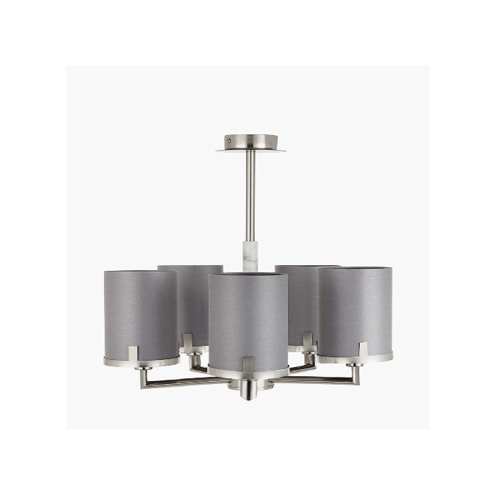lighting/chandelier-pendant-lighting/midland-brushed-nickel-and-grey-marble-effect-5-arm-pendant