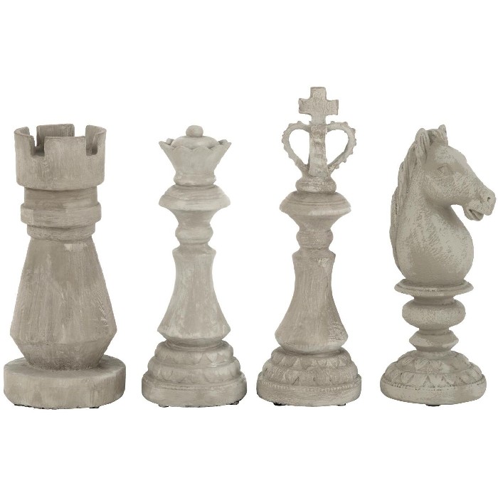 home-decor/decorative-ornaments/chess-pieces-rough-resin-grey-large-4-assorted