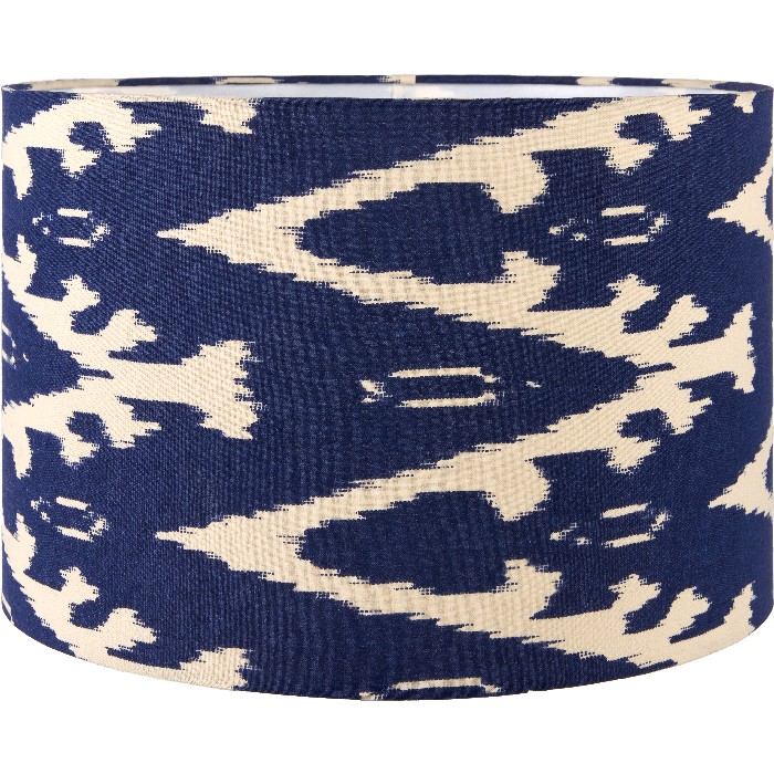 lighting/shades/lars-40cm-ocean-blue-ikat-patterned-cylinder-shade