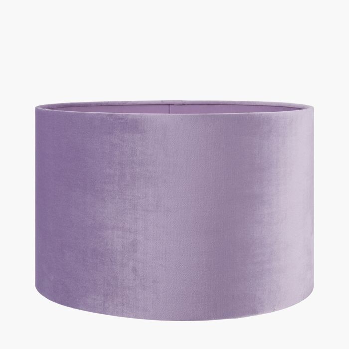 lighting/shades/pacific-rene-25cm-lilac-velvet-cylinder-lampshade