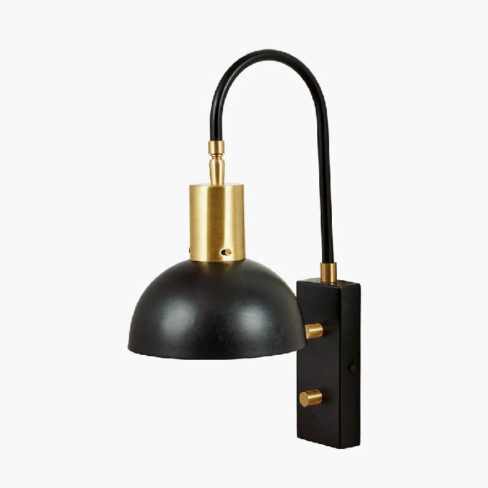 lighting/wall-lamps/pacific-mayfair-matt-black-domed-task-wall-light