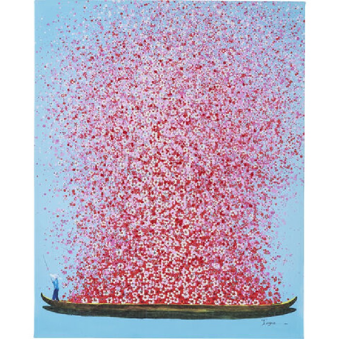 home-decor/wall-decor/kare-canvas-picture-flower-boat-blue-pink-80cm-x-100cm-pink