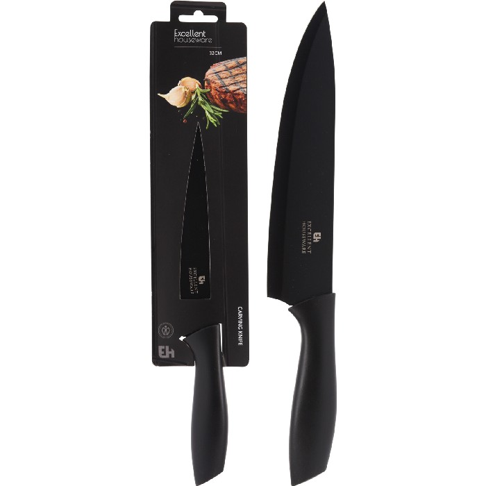kitchenware/utensils/excellent-houseware-chef-knife-steel-32cm-black-handle