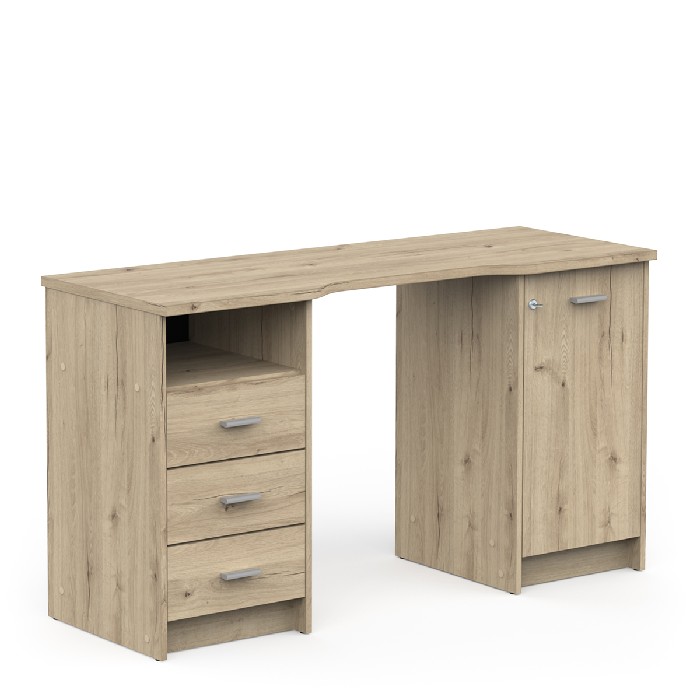 office/office-desks/promo-mao-oak-effect-office-desk-with-3-drawers-and-1-lockable-cabinet