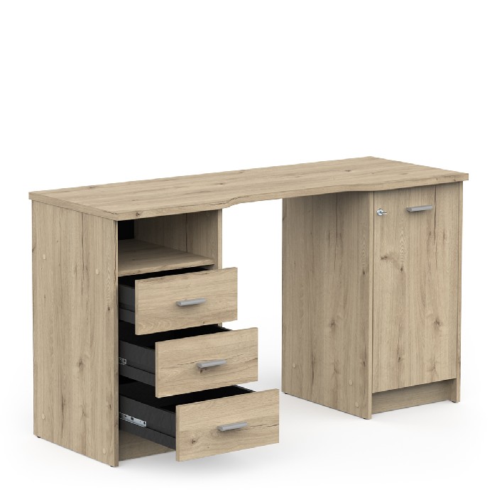 office/office-desks/promo-mao-oak-effect-office-desk-with-3-drawers-and-1-lockable-cabinet