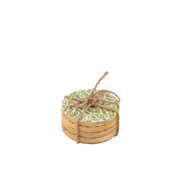 tableware/placemats-coasters-trivets/set-of-4-coasters-pattern-mango-wood-greenwhite