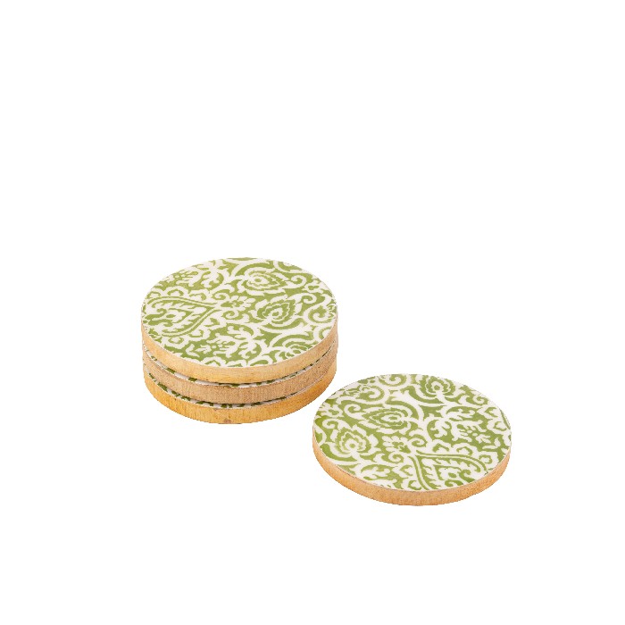 tableware/placemats-coasters-trivets/set-of-4-coasters-pattern-mango-wood-greenwhite