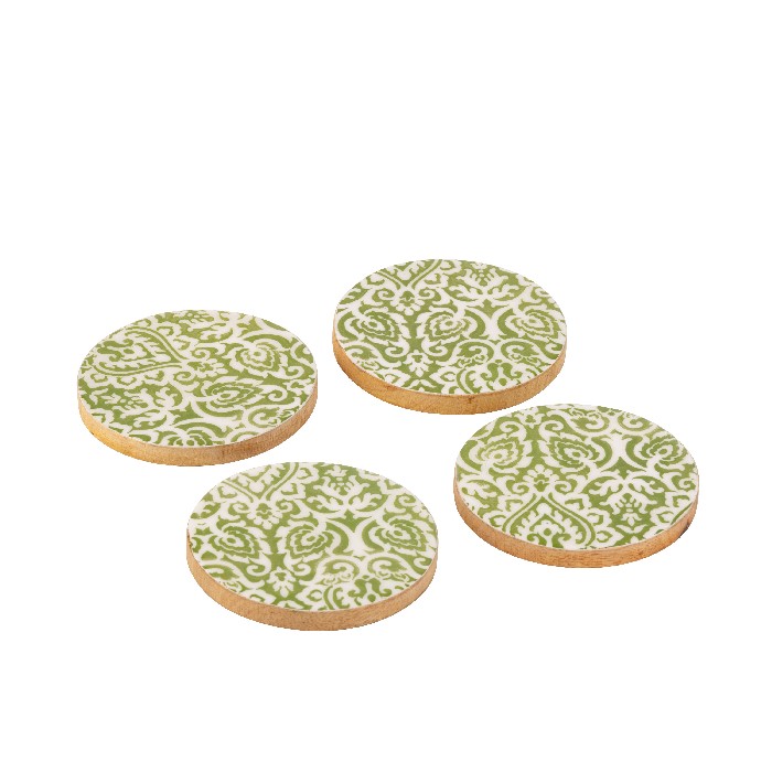 tableware/placemats-coasters-trivets/set-of-4-coasters-pattern-mango-wood-greenwhite