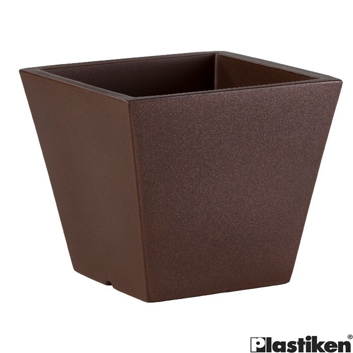 gardening/pots-planters-troughs/plastiken-the-one-square-cone-28cm-x-28cm-x-25cm-bronze