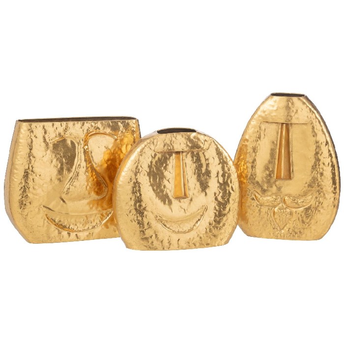 home-decor/vases/vases-faces-metal-gold-assortment-of-3
