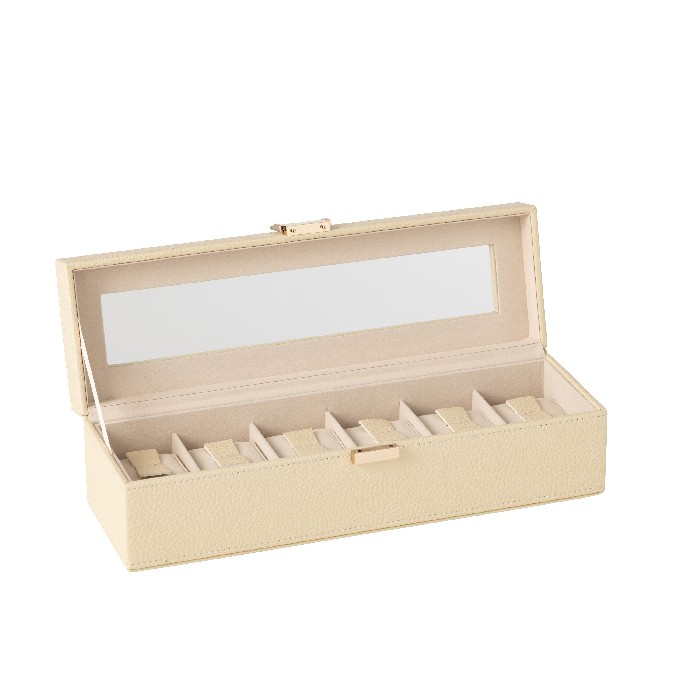 home-decor/jewellery-boxes/swatch-box-6-compartments-artificial-leather-beige