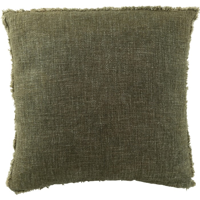 home-decor/deco/frayed-edge-cotton-and-polyester-cushion-dark-green