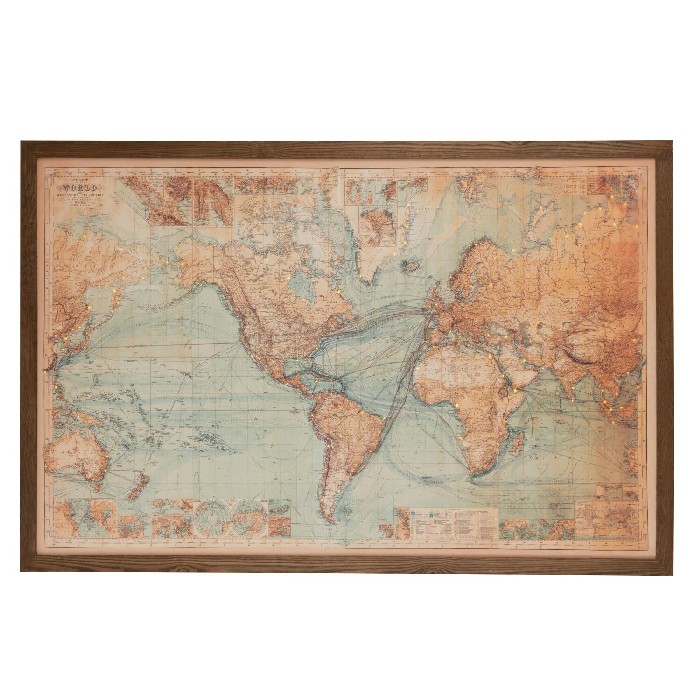 home-decor/wall-decor/frame-led-battery-operated-map-woodcanvas-brownnatural