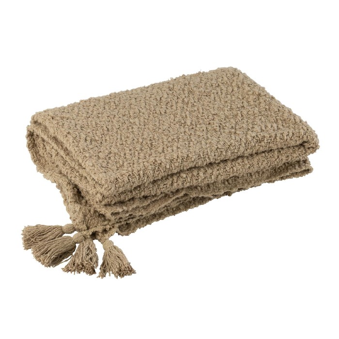 home-textiles/blankets-throws/plaid-with-tassels-cotton-dark-beige