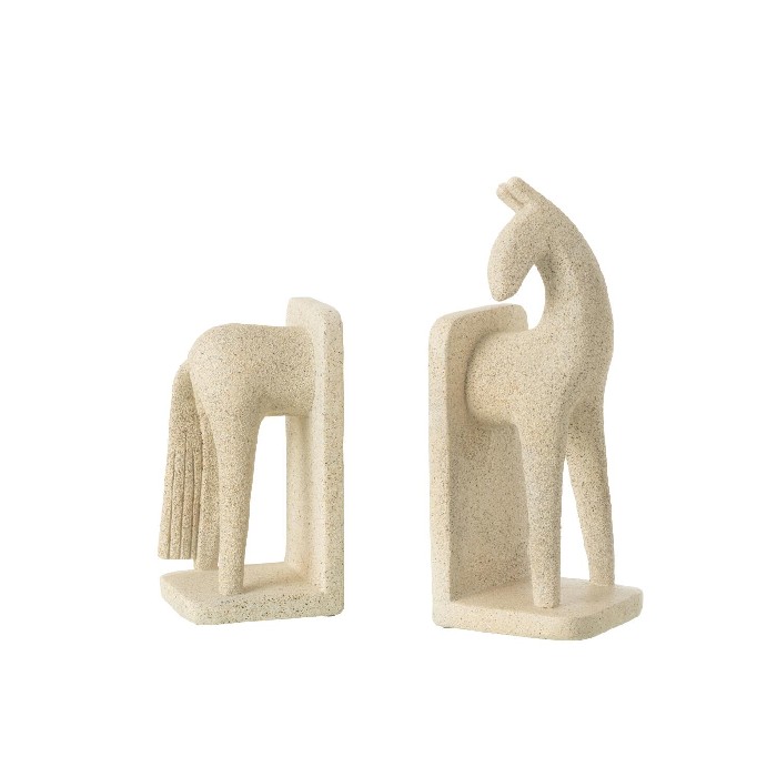 home-decor/decorative-ornaments/set-of-2-bookends-horse-modern-resin-beige