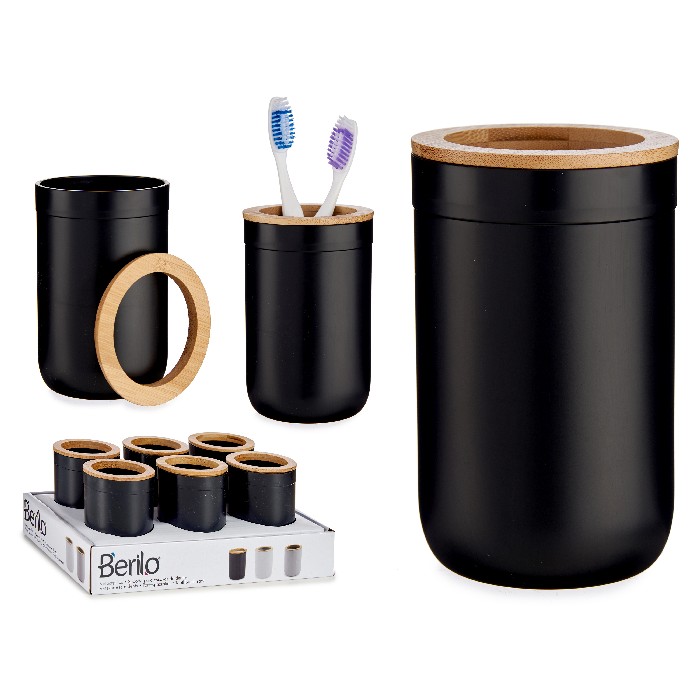 bathrooms/sink-accessories/promo-black-tumbler-with-bamboo-top