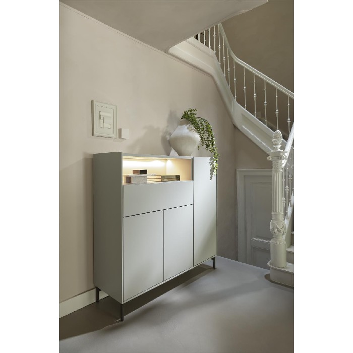 living/sideboards/noon-highboard-148cm-–-3-doors-1-drawer-1-niche-led-–-silk-grey