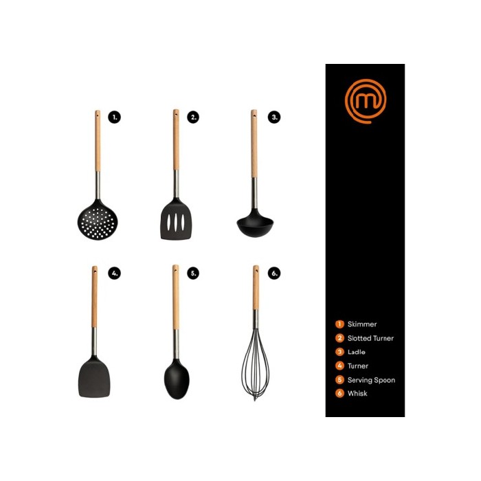 kitchenware/utensils/masterchef-untensils-set-of-6-black-natural-wood