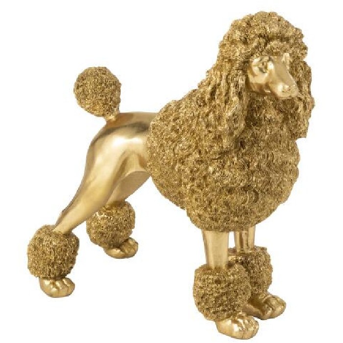 home-decor/decorative-ornaments/poodle-standing-polyresin-gold-colored-medium