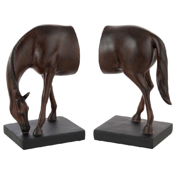 home-decor/decorative-ornaments/set-of-2-bookend-horse-polyresin-dark-brown