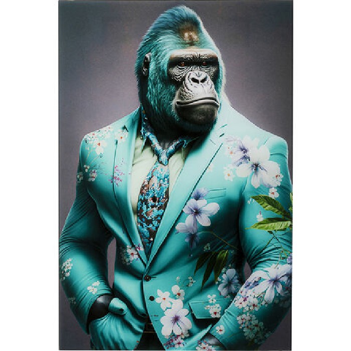 home-decor/wall-decor/kare-glass-picture-mister-gorilla-blue-60cm-x-90cm-blue