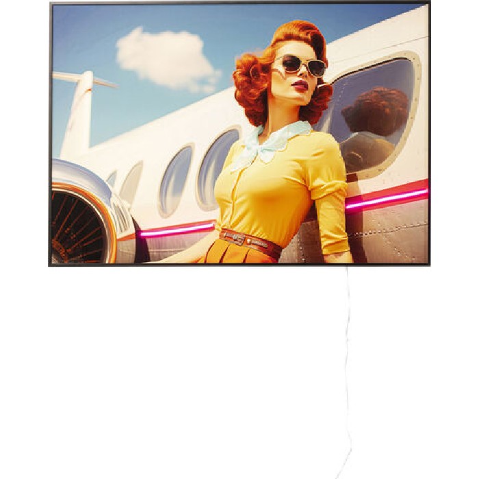 home-decor/wall-decor/kare-framed-picture-led-jetset-lean-lady-120cm-x-80cm