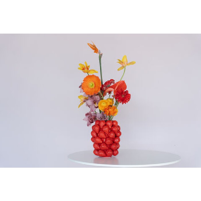 home-decor/vases/kare-vase-strawberries-red-24cm