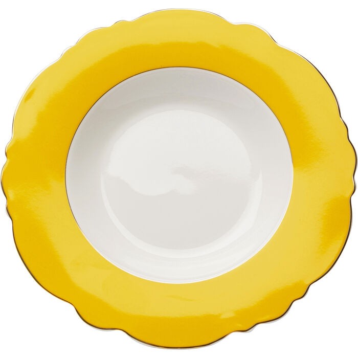 tableware/plates-bowls/kare-plate-deep-harlequin-yellow-diameter-23cm