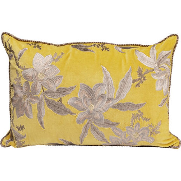 home-textiles/cushions-cushion-covers/kare-lovely-flowers-cushion-yellow-60cm-x-40cm