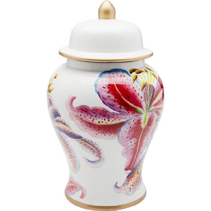 home-decor/vases/kare-lillies-decorative-jar-pink-diameter-26cm