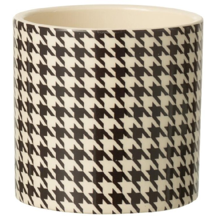 home-decor/indoor-pots-plant-stands/flowerpot-round-pied-de-poule-margo-ceramic-whiteblack-small