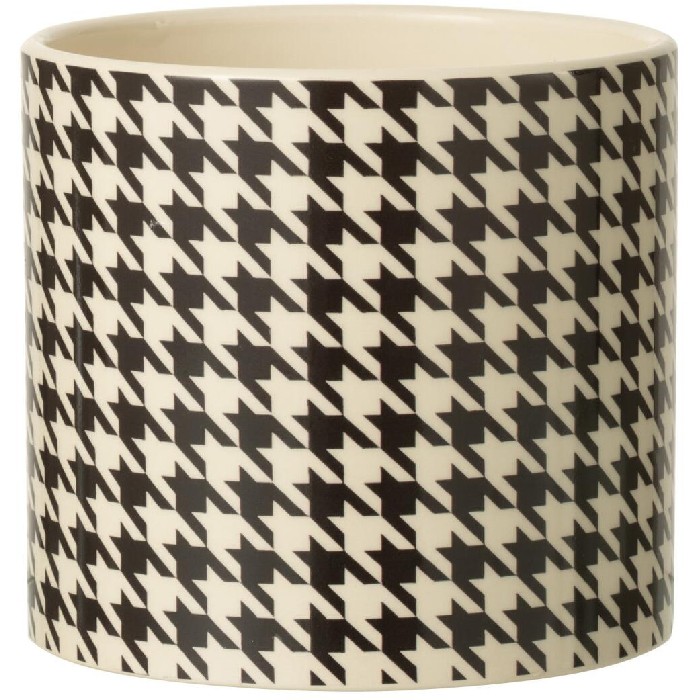 home-decor/indoor-pots-plant-stands/flowerpot-round-pied-de-poule-margo-ceramic-whiteblack-large