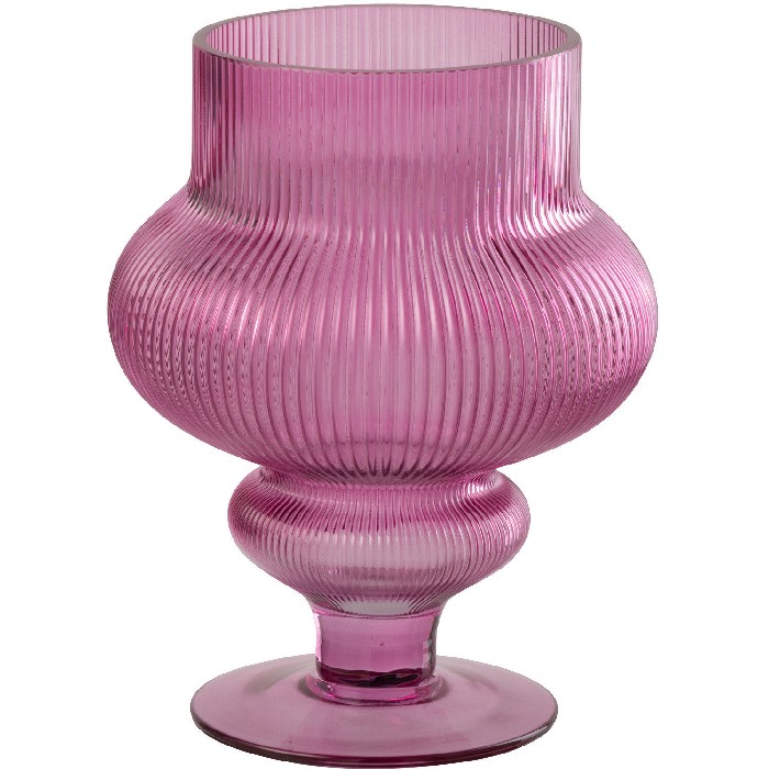 home-decor/vases/ada-ribbed-glass-vase-fuchsia-small