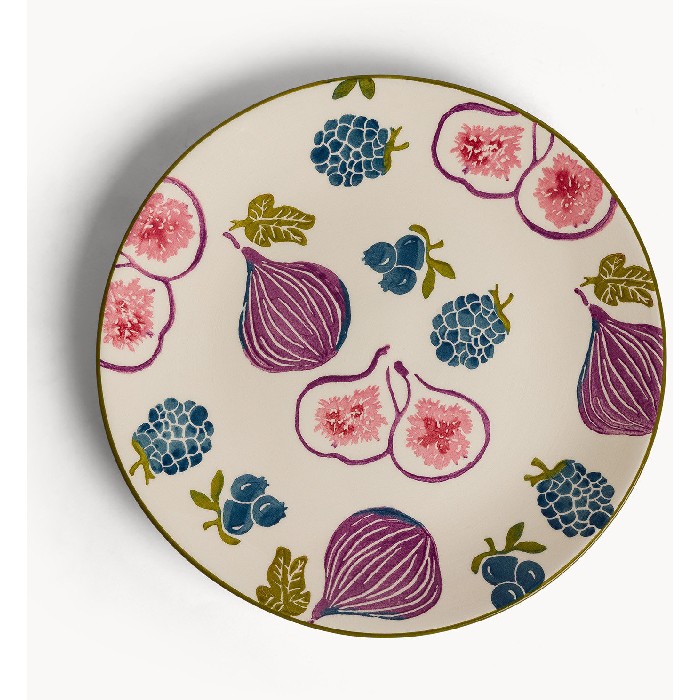 tableware/plates-bowls/coincasa-ceramic-dinner-plate-with-hand-painted-fig-motif-6801764