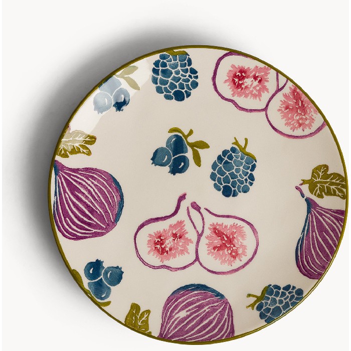 tableware/plates-bowls/coincasa-ceramic-side-plate-with-hand-painted-fig-motif-6801766