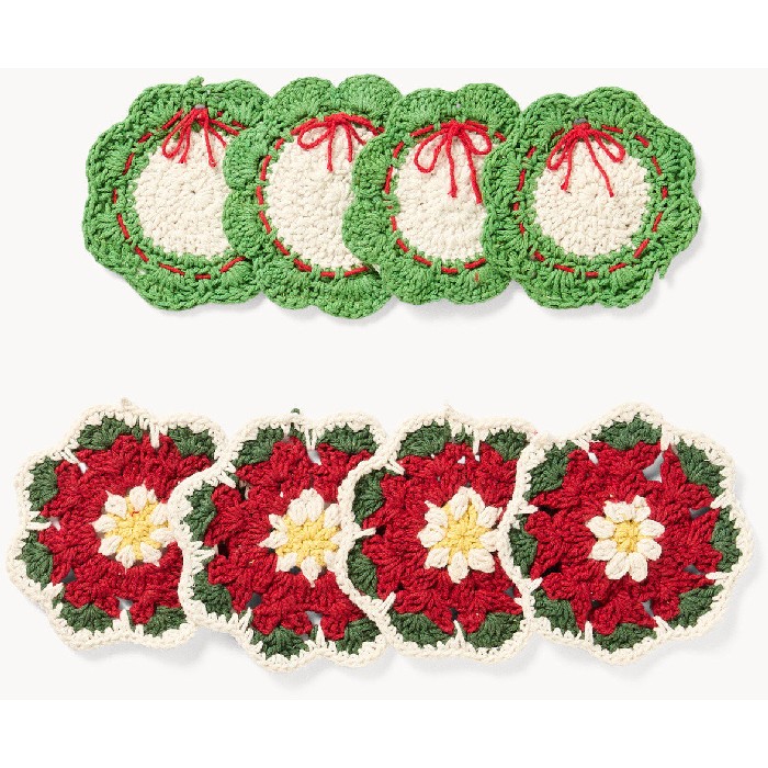 christmas/table-setups/coincasa-crochet-coasters-set-of-4-pure-cotton-6802044