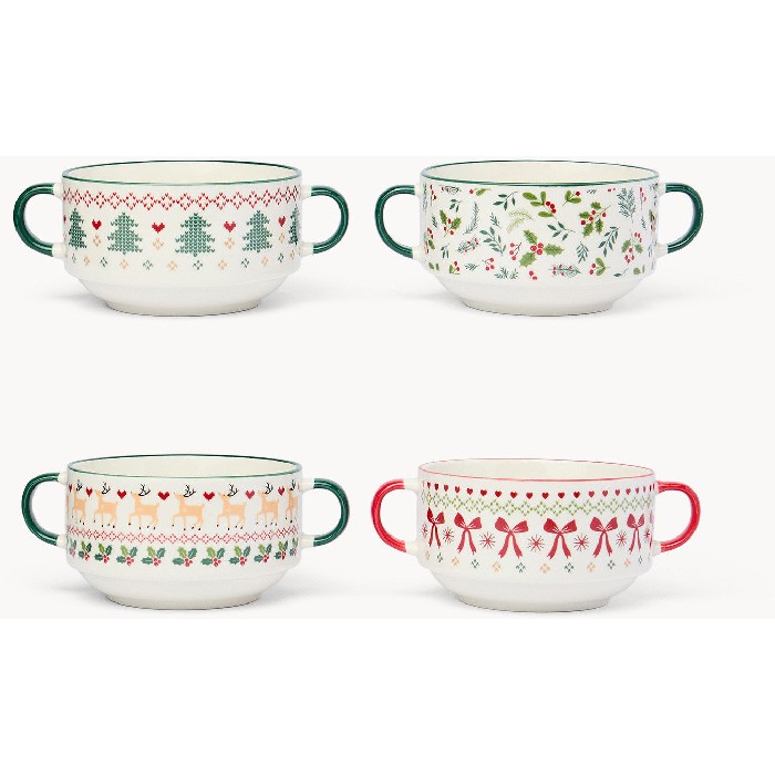 christmas/table-setups/coincasa-crochet-decorated-new-bone-china-bread-bowls-6803388