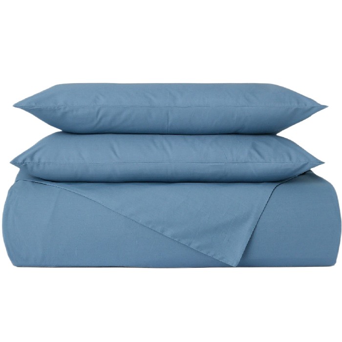 home-textiles/duvet-covers-sets/coincasa-solid-cotton-percale-duvet-cover-set-blue