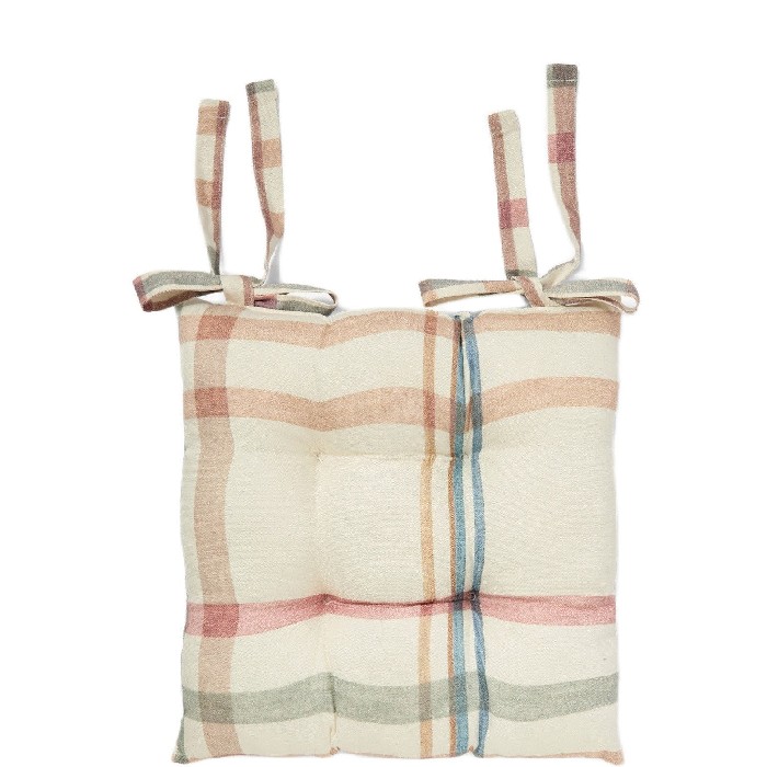 home-textiles/kitchen-textiles/coincasa-cotton-panama-chair-cushion-with-check-print