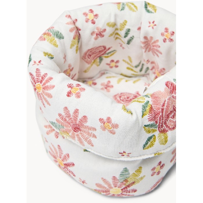 tableware/centrepieces-fruit-bowls/coincasa-panama-cotton-basket-with-rose-print-white
