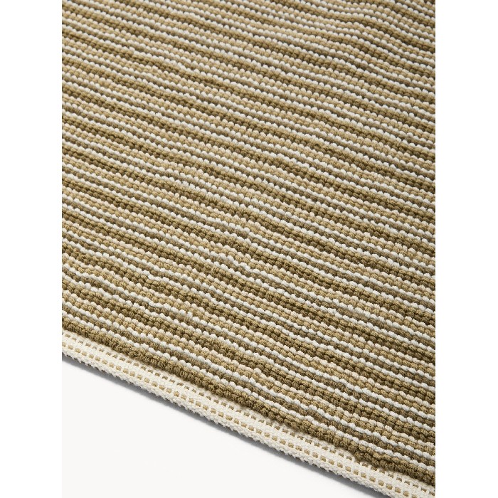 home-textiles/bathroom-carpets/coincasa-long-striped-cotton-bath-mat-green