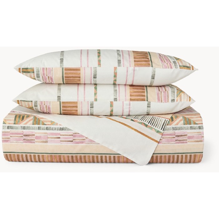 home-textiles/duvet-covers-sets/coincasa-geometric-patterned-cotton-percale-duvet-cover-set-pink-6809730