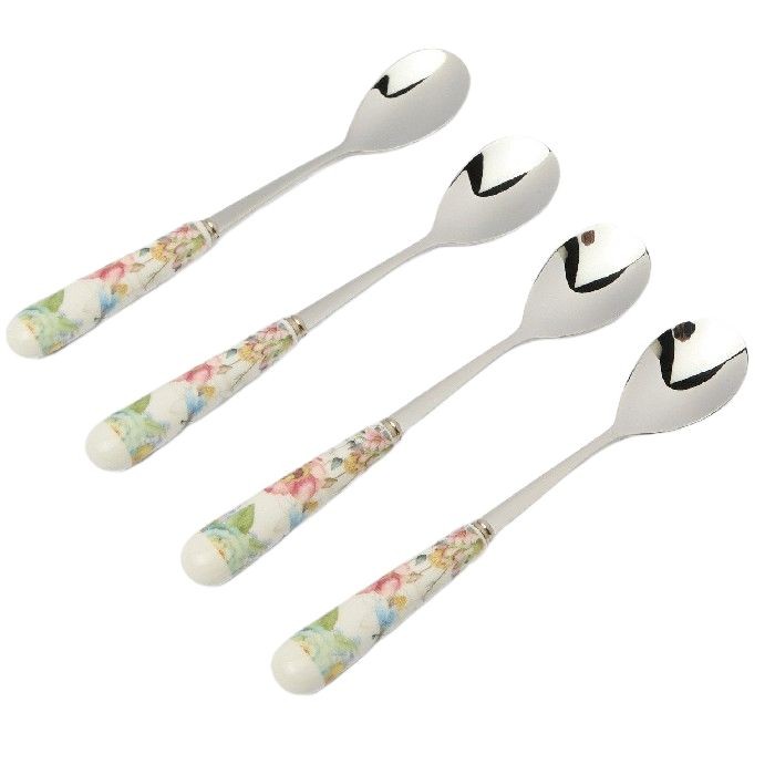 tableware/cutlery/coincasa-set-of-4-new-bone-china-teaspoons-spring-motif-6809746