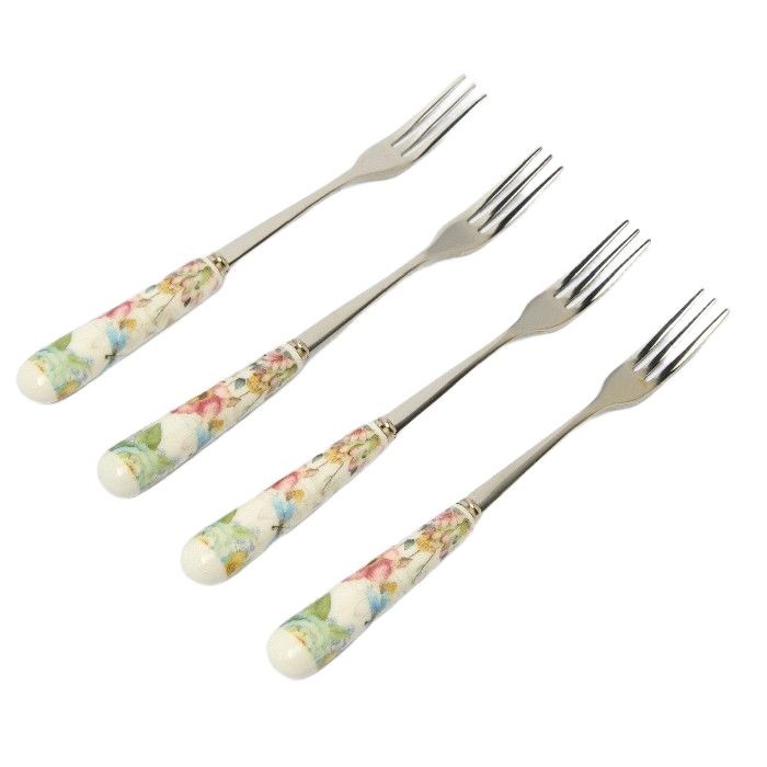 tableware/cutlery/coincasa-set-of-4-new-bone-china-forks-spring-motif-6809747