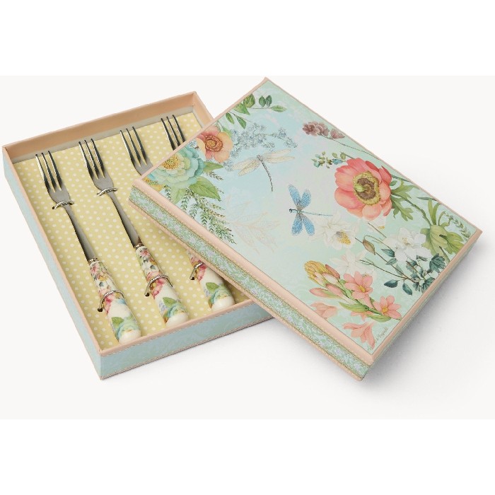 tableware/cutlery/coincasa-set-of-4-new-bone-china-forks-spring-motif-6809747